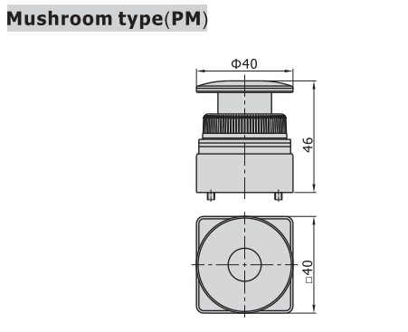 CM3PMS05Y AIRTAC MANUAL VALVES, CM3 SERIES MUSHROOM TYPE<BR>COMPACT 3 WAY 2 POSITION N.C, M5 PORTS YELLOW BUTTON